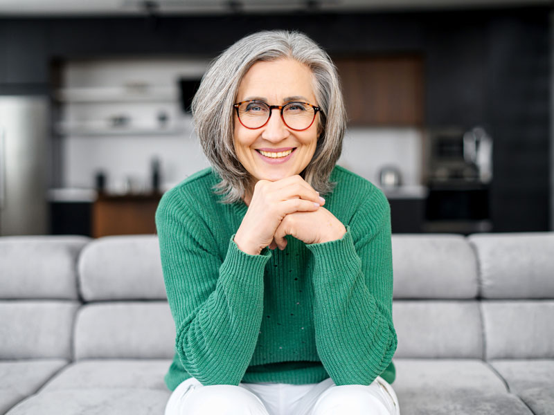 elderly woman smiling