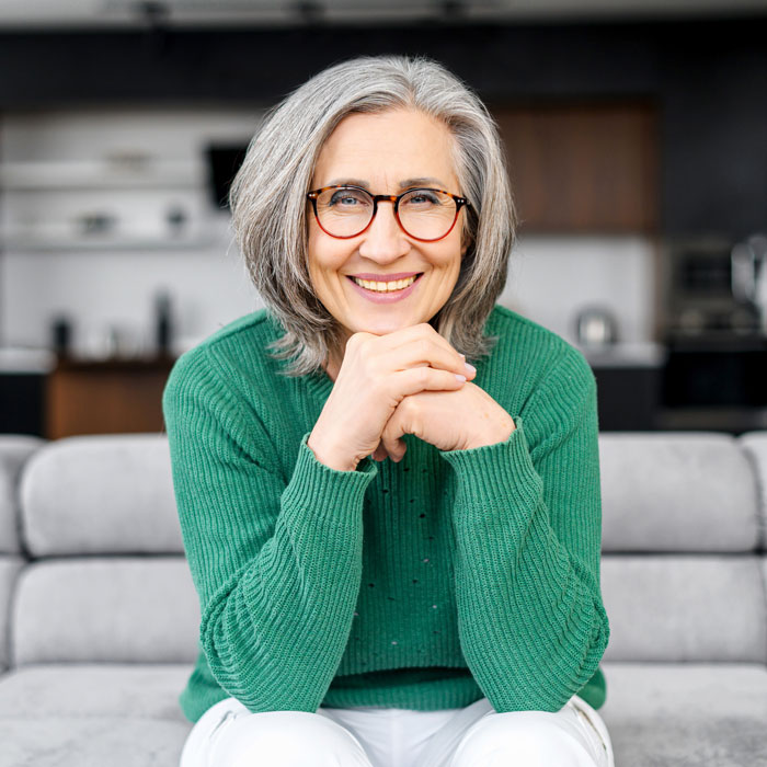 elderly woman smiling