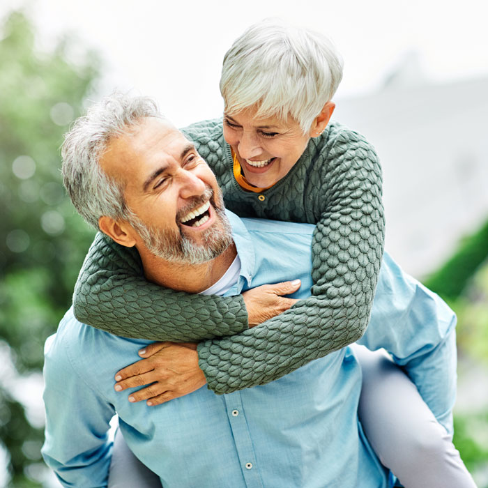 senior couple laughing