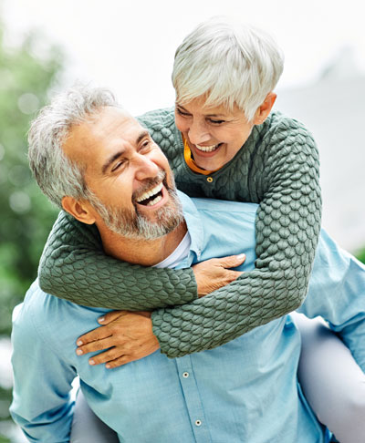 senior couple laughing