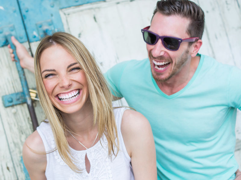 young couple laughing