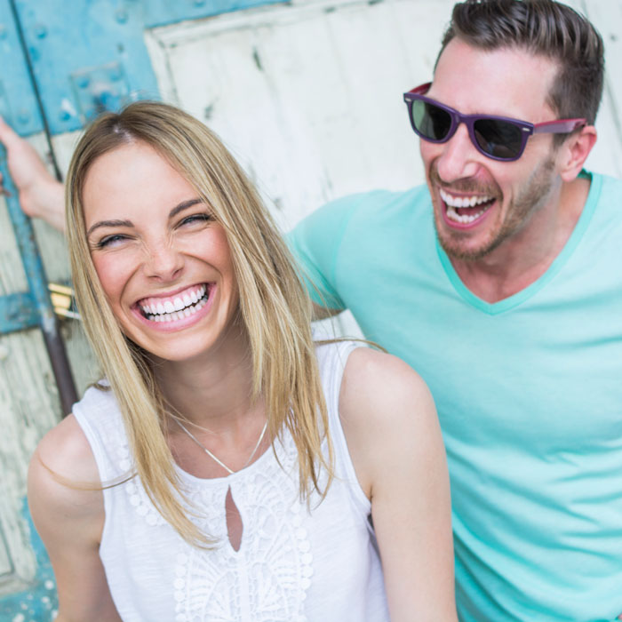 young couple laughing